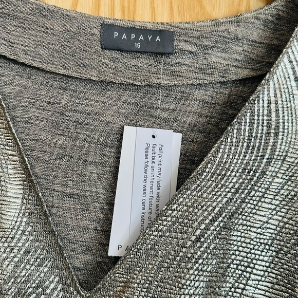 Foil Mini Dress Size 16 Papaya Party Dress New occasion sparkle pattern … - Picture 7 of 8